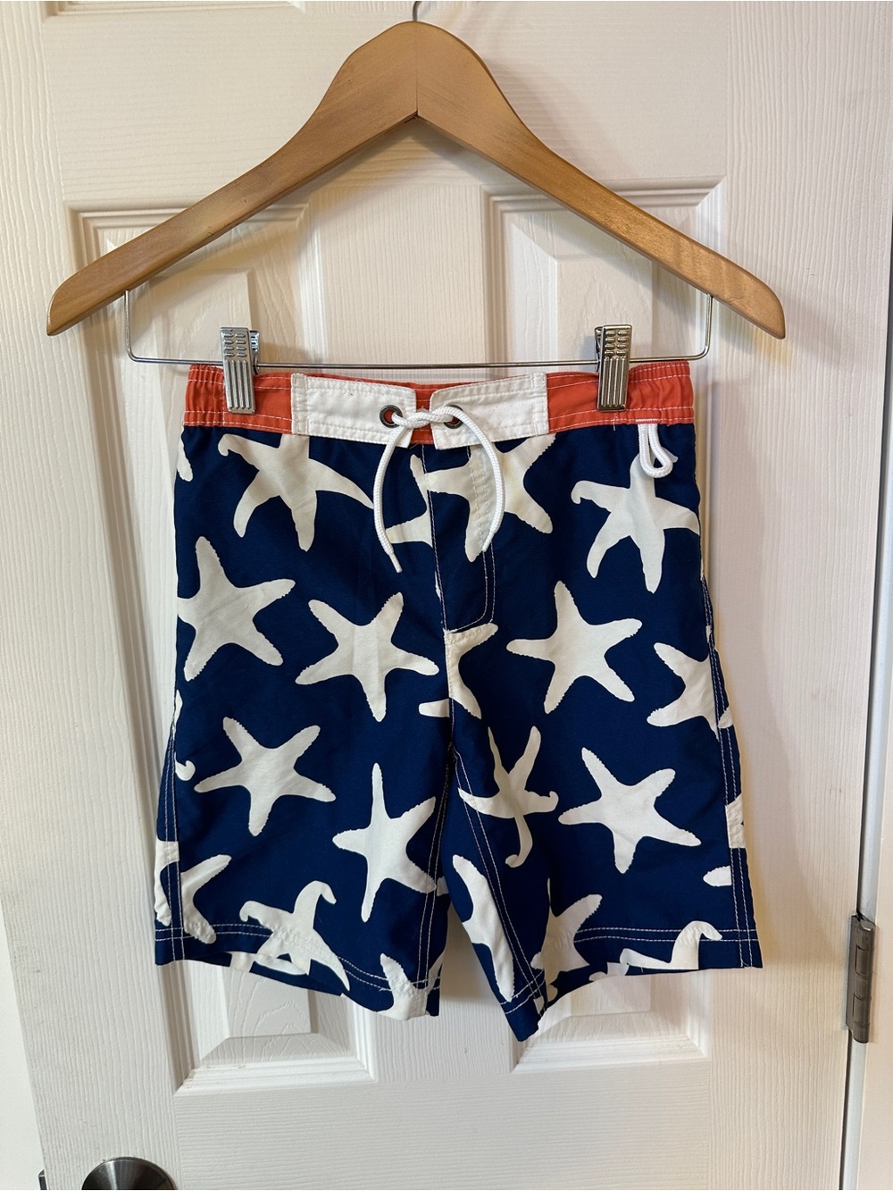 Adorable Boys Mini Boden Star Fish Swim Trunks Pool Summer Trendy 7/8